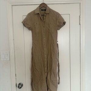 Ralph Lauren - Tan Button-Front Shirt Dress